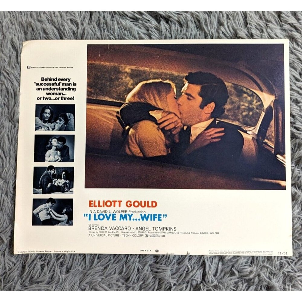 I Love My Wife Universal Pictures 1970 Elliot Gould Movie Lobby Card Poster VTG - Picture 1 of 8